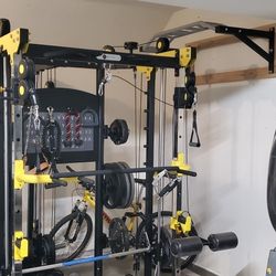 Smith machine workout cage