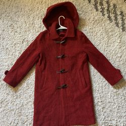 Semi New Remix Burgundy Women’s Trench Coat w/Removable Hoodie Size Small