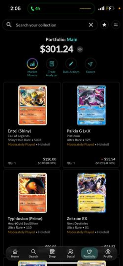 Pokemon cards entei typhlosion zekrom