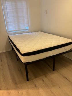 Queen size bed with bed frame
