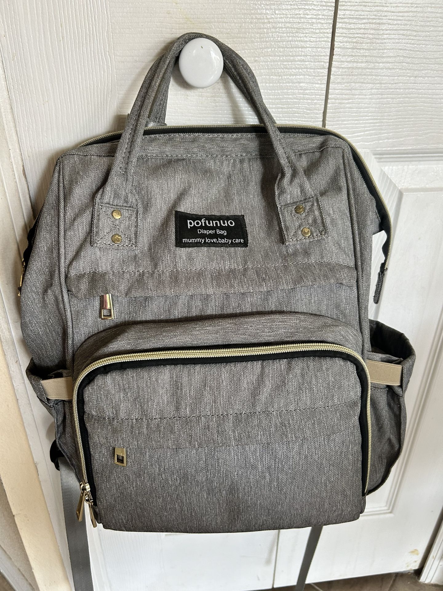 Porfunuo Gray/Grey Backpack Diaper Bag (See Details)