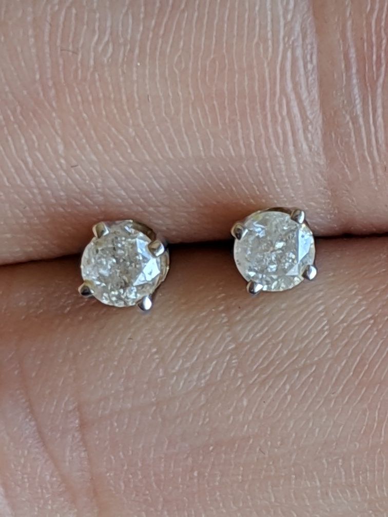 1/2 carat diamond 14k gold earrings