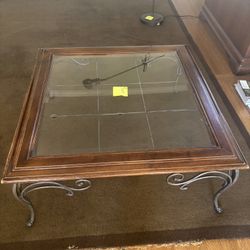 Wrought iron Coffee Table And Side Table 