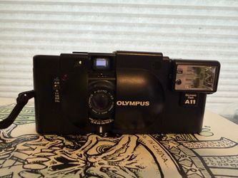 Olympus XA compact camera with flash