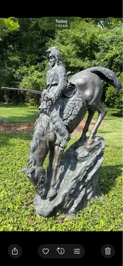 Large Bronze Remington "The Mountain Man" Bronze Sculpture