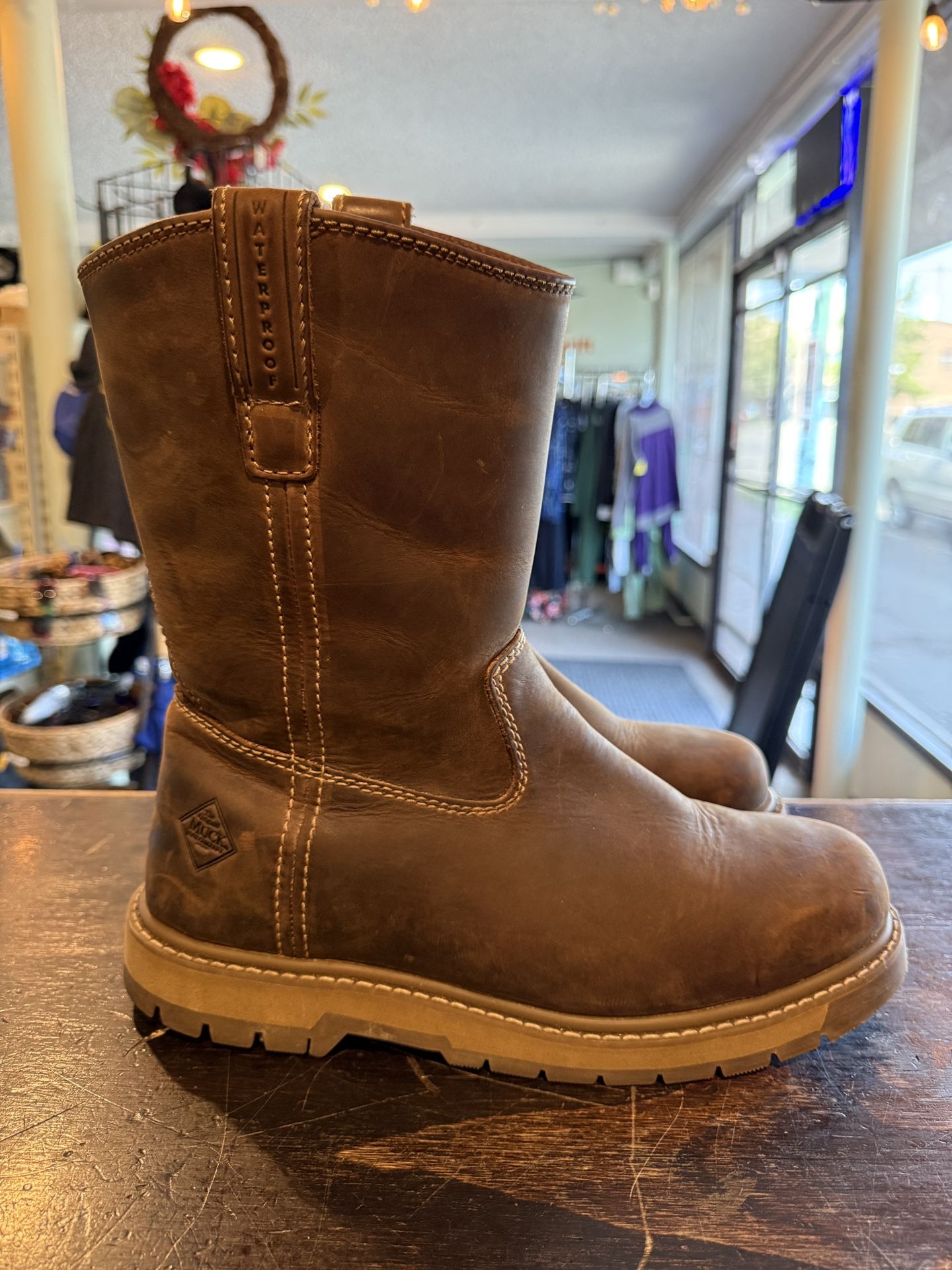 Men's Leather Wellie Mid Boot