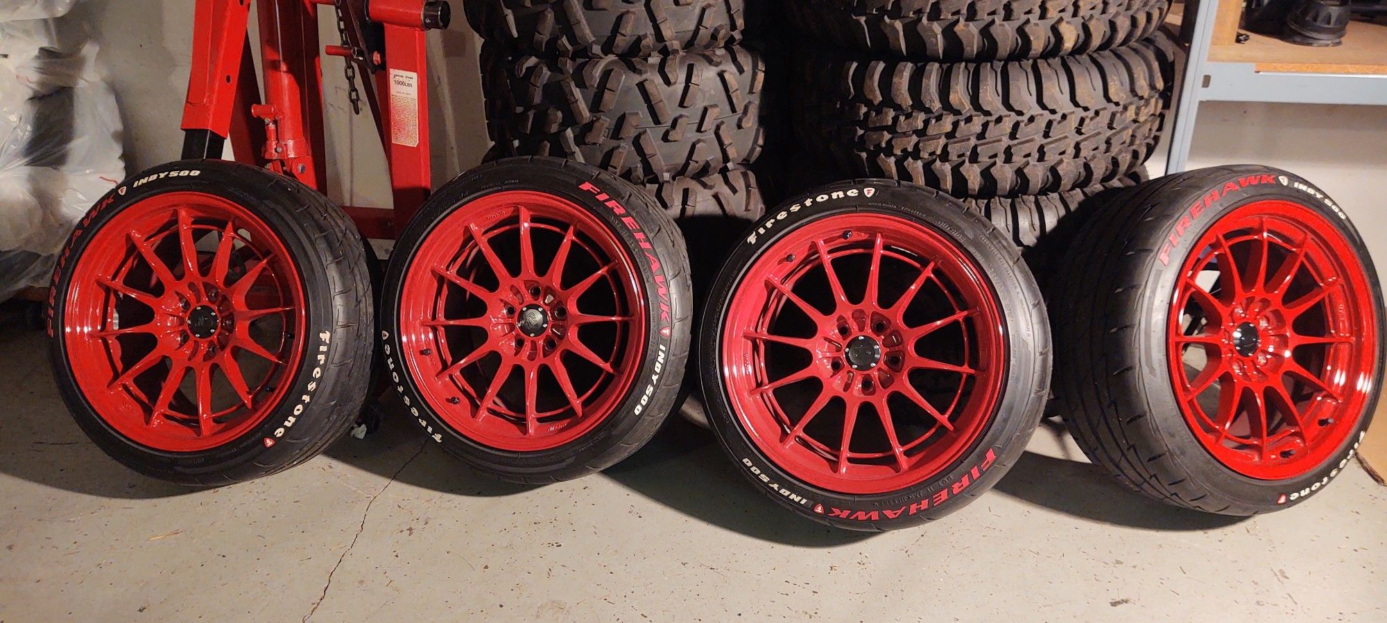 Enkei NT03M wheels, Firestone Firehawk tires