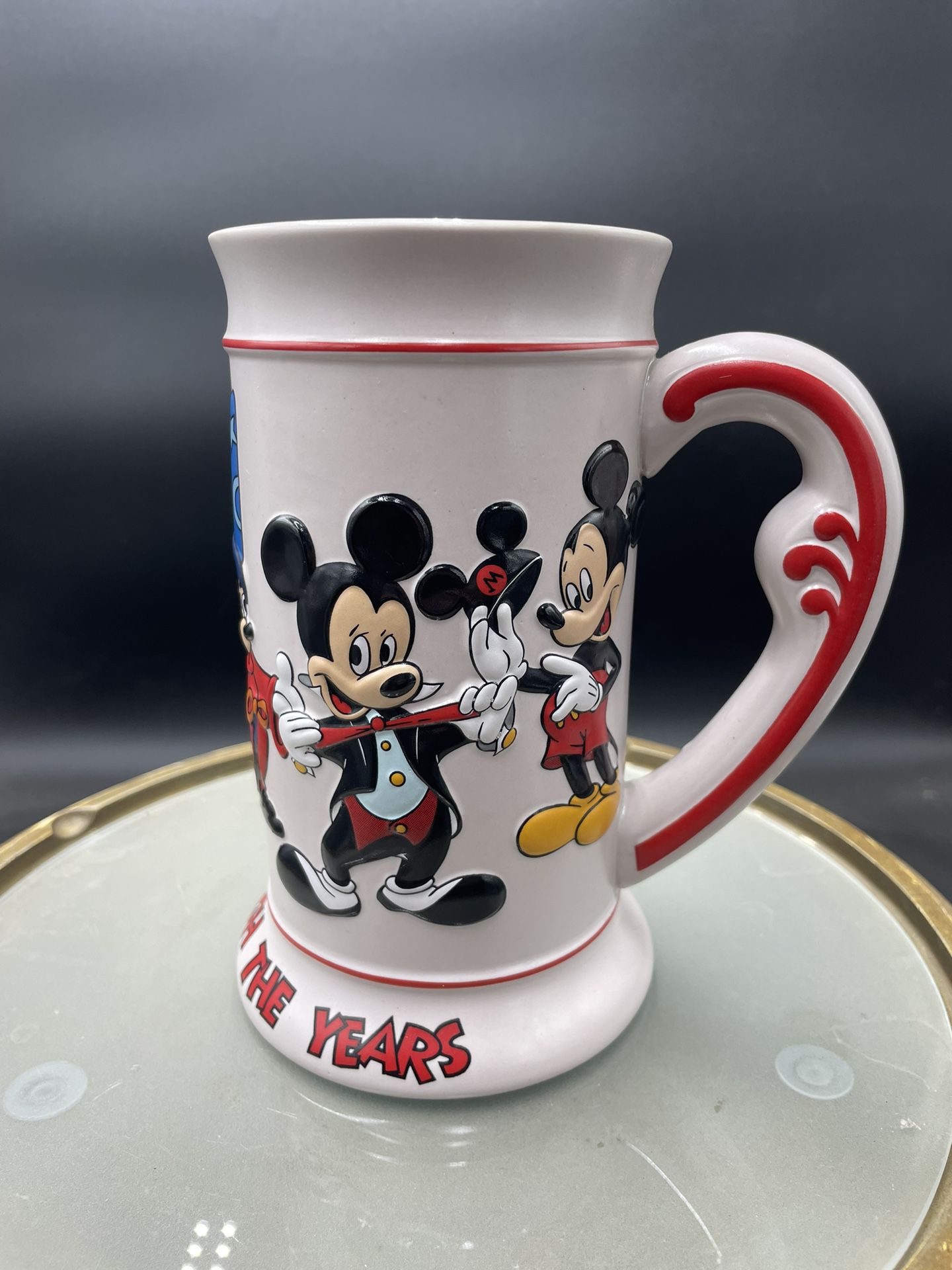 Vintage Walt Disney Mickey Through The Years 6.5” Mug Beer Stein Ceramarte VG