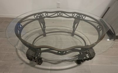 Glass and Iron Coffee Table