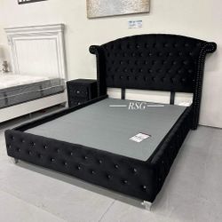Black Or Gray Velvet Upholstered Queen Size Bedroom Furniture/King Size Bedroom Furniture Only $39-$90 Down Payment
✅ 90 Days Same as Cash