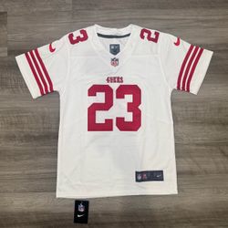 Youth Medium (Runs Big) #23 Christian McCaffrey San Francisco 49ers Jersey