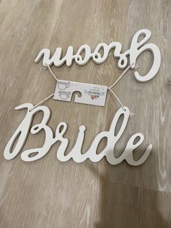 New Wedding bride groom calligraphy decor hanging signage