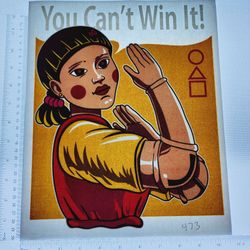 Iron On Heat Transfer  Good For T-shirts Sweaters Jackets T Shirt Design Size Is About 12x10  Squid Games #473