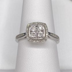 SK9 Allure Gems 925 Sterling Silver White Diamond Ring