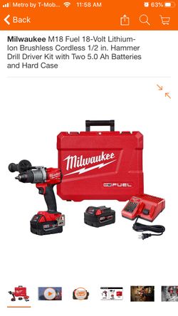 Fuel Milwaukee 1/2” Hammer Drill Kit
