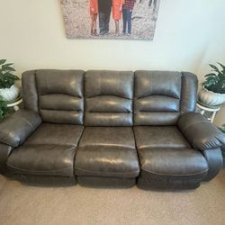 Ashley, leather power reclining sofa