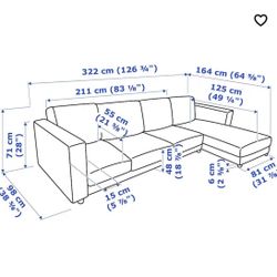 IKEA 4 Seat Sectional For Sale