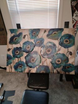 BLUE POPPY FAMILY PRINT ON CANVAS