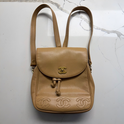 Chanel Caviar Leather Triple CC Backpack