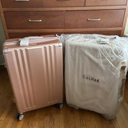 Two New Calpak Ambeur Large Luggage in Rose Gold