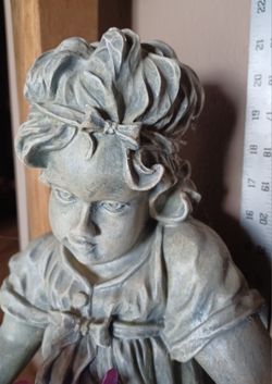 Lil' English Girl Statue Holding Basket 22" Tall