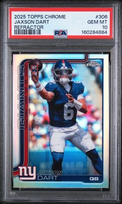 2025 Topps Chrome Jaxson Dart RC Refractor PSA 10 New York Giants