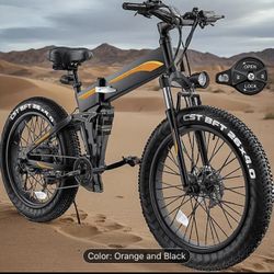 Fat Tire Foldable Electric Bike Blue Vega Imports 
