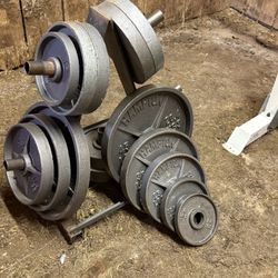 Hampton Weights Incline Work Out Bench Set. Bar Nd Accessories 