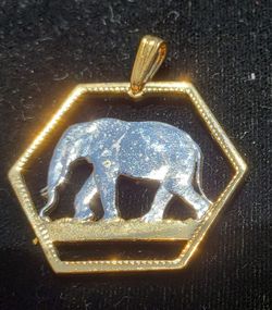 Elephant ZAIRE Coin Jewelry Pendant Africa African