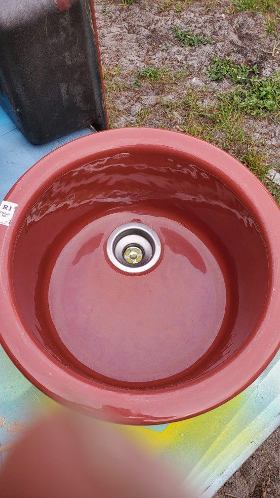 Iron Cast Sink , 3 Sizes, 4 Sinks, Roussillon Red
