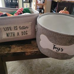 DOG TOYS AND BASKETS FOR SALE!