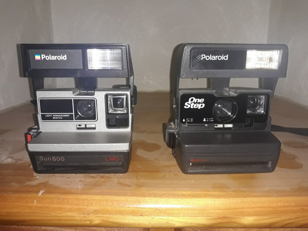 Vintage Polaroid cameras