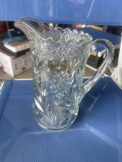 Cut Glass Water Pitcher Daisy Pattern