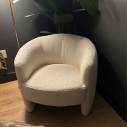 Ivory Boucle Accent Chair