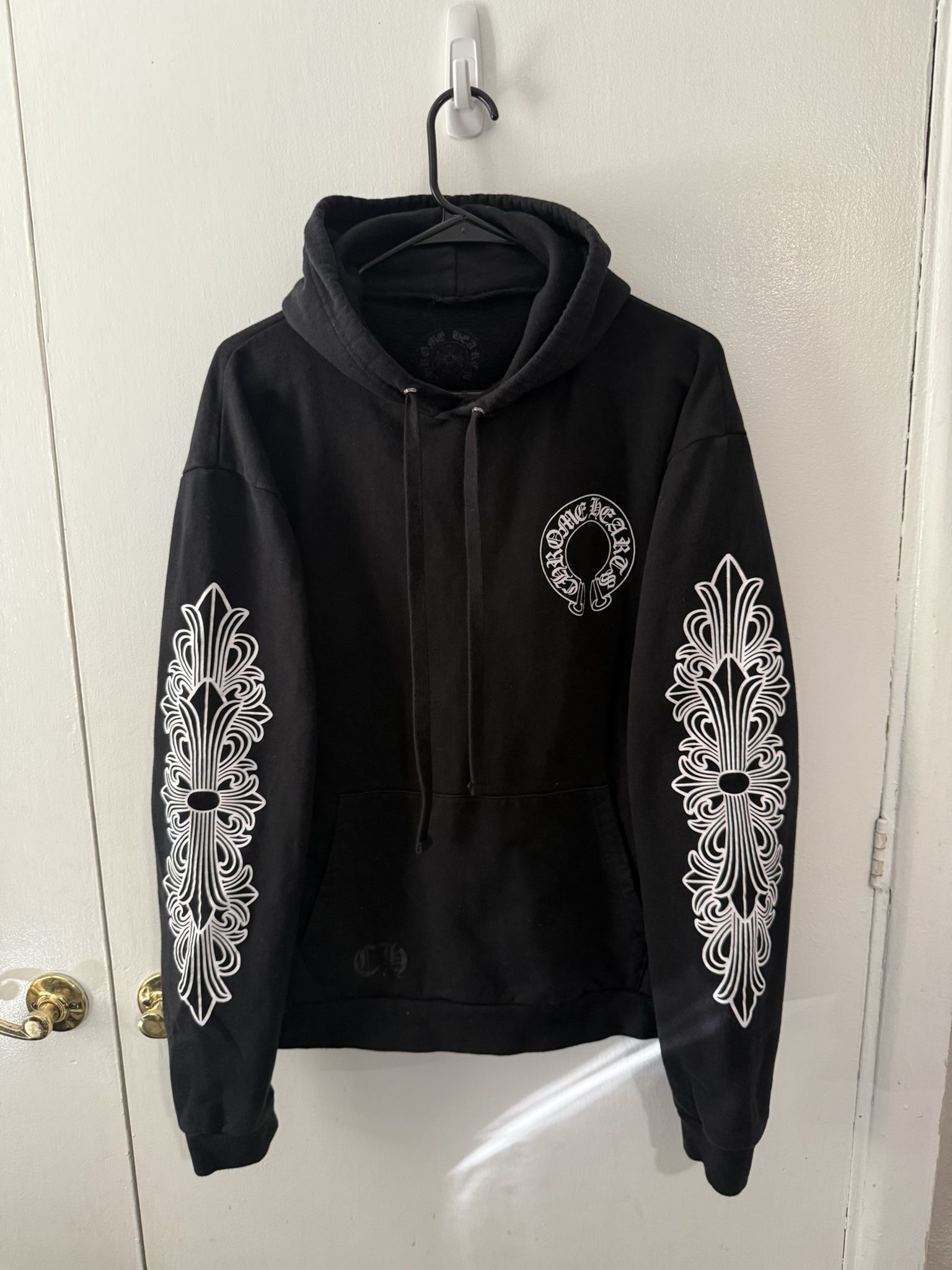 Chrome Hearts Horse Shoe Floral Hoodie Black  ( 100 % Authentic )