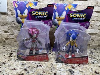 Jakks Pacific Sonic Prime and Rusty Rose New Yoke City 5" Action Figure Netflix Blue 2024