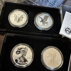 2021 AMERICAN EAGLE ONE OUNCE SILVER DOLLAR REVERSE PROOF TWO- COIN SET DESIGNER EDITION