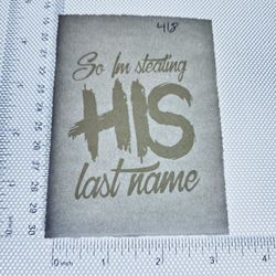 Iron On Heat Transfer  Good For T-shirts Sweaters Jackets T Shirt Design Size Is About 3x3 So Im stealing his last name. #418