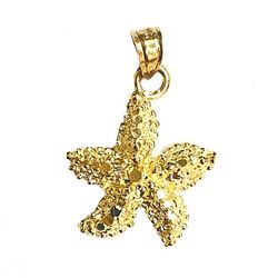 Beautiful sea star summer pendant 14K REAL YELLOW GOLD.