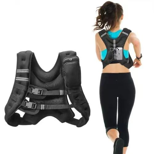 Weighted Vest, 20 lbs Weight Vest with Reflective Stripe, Adjustable Buckle Body Weight Vest for Men Women, Workout Equipment for Strength Training, R