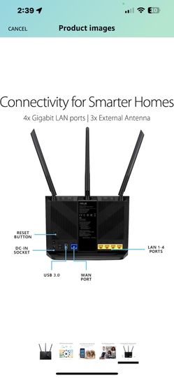 ASUS AC1900 WiFi Router (RT-AC67P) - Dual Band Wireless Internet Router, 