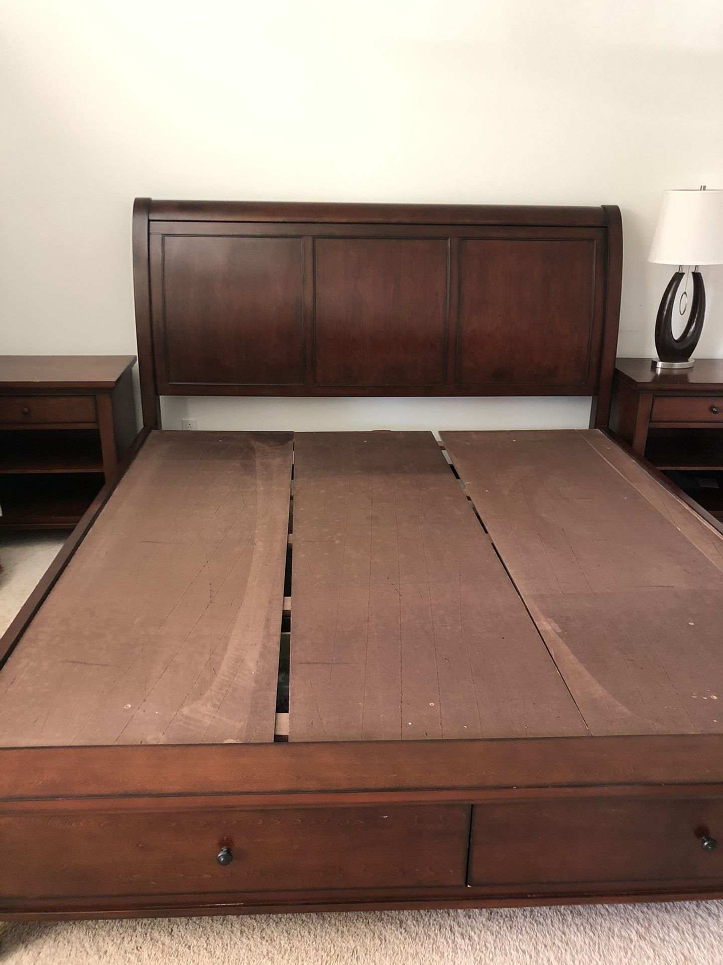 Solid Wood Kane’s Furniture King Bed With Mattress (optional) & Matching Dresser & Night Stand Cherry