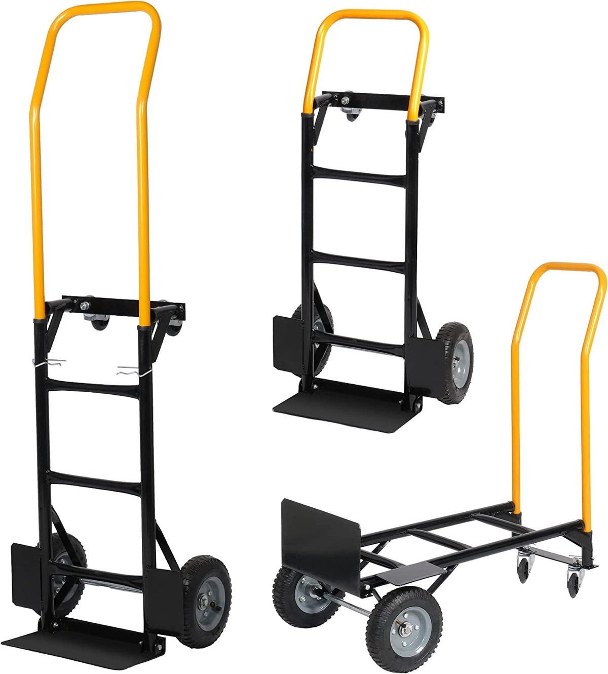 New 2-in-1 Convertible Multipurpose Dolly Cart Hand Truck Heavy Duty Platform Cart with Swivel Wheels 330 Lbs