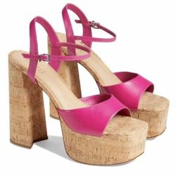 Schutz cork leather platform high heels women Size 11B