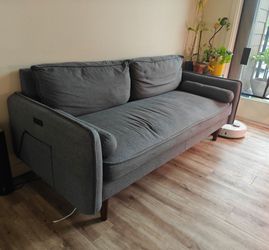 Gray Lilola Home 3-Seat Sofa with USB Ports — Good Condition