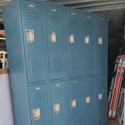Ten Blue Penco Metal Lockers Package Deal