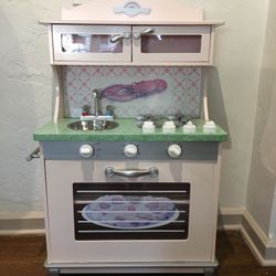 New Childrens Compact All In One Pink Play Kitchen Stove With Pretend Granite Countertop Children’s Toy