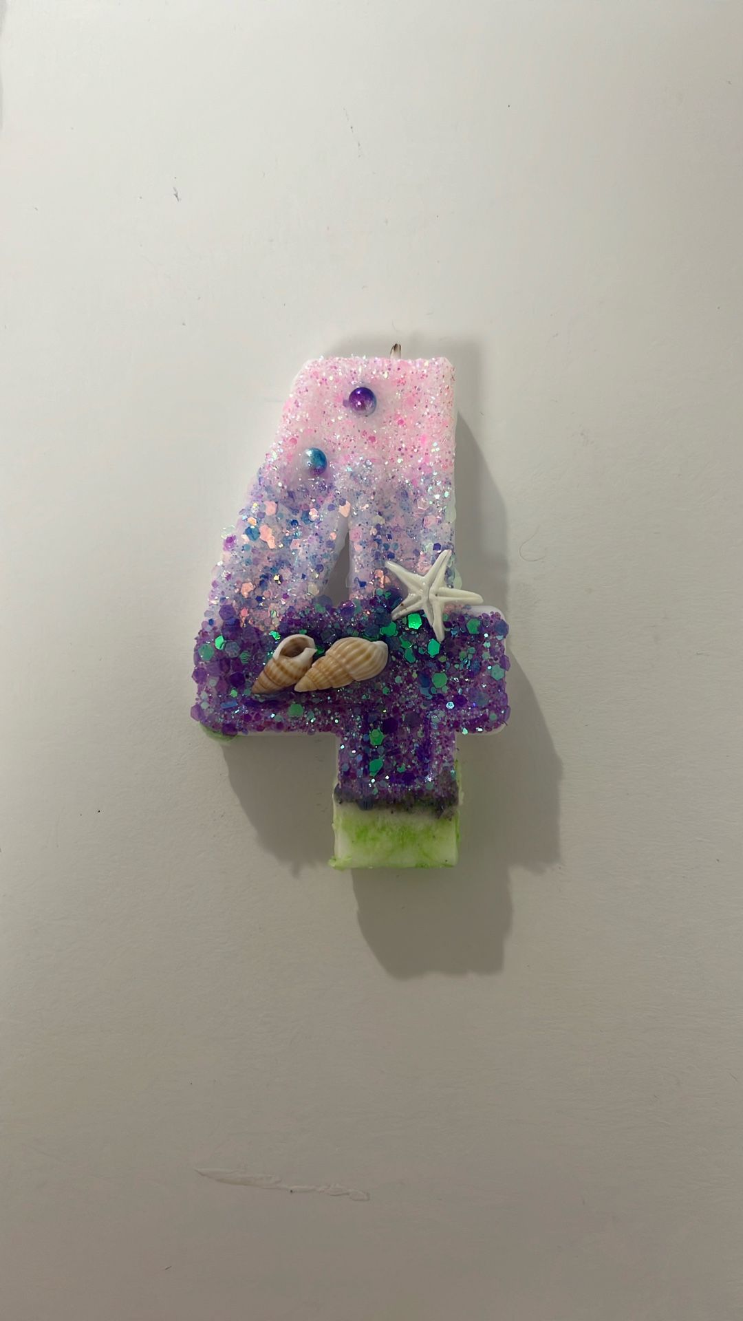 4 Birthday Candle - Beach Mermaid Theme