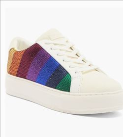 Kurt Geiger Sneakers with Rainbow Crystal Stripes