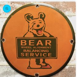 Porcelain Sign Famous Bear Sign 